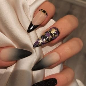 SD Press on Nails - Plaknagels - Gelnagels - 20 stuks - Handgemaakte Nagels - No. 117 Bewitched - Halloween - Cosplay - Nepnagels - Zwarte nagels - Gothic - Nail Art - XL Stiletto - Nagellijm - Gellak - Builder Gel - Manicure - Accessoires