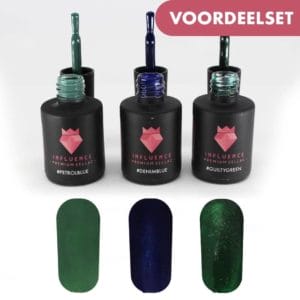 #SEASERIE - Influence Gellac - UV / LED Gellak - Gel nagellak - Gel lak - Petrol / Blauw / Groen / Glitter - Startersset - 3 x 10 ml