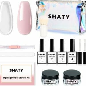 SHATY® Dipping Powder Starters Kit - Complete Set - Clear & Light Pink - Acryl Nagels Starterpakket