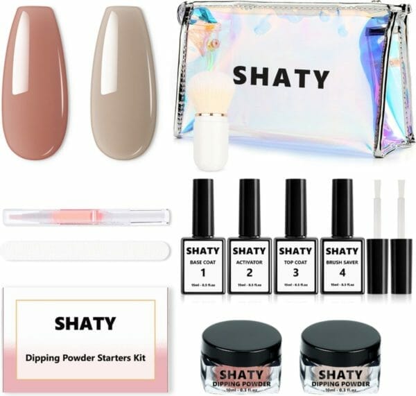 Shaty® dipping powder starters kit - complete set - the nude - acryl nagels starterpakket