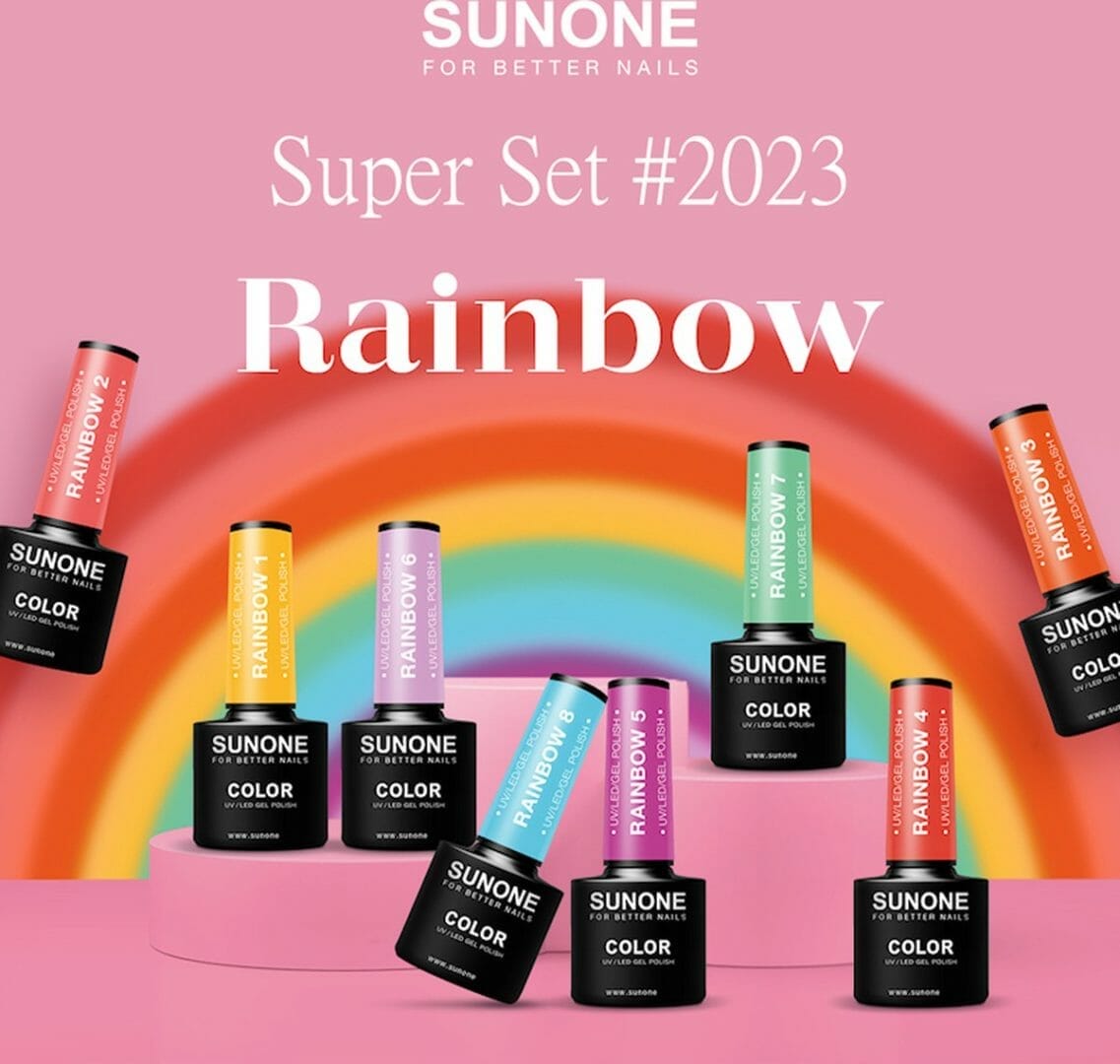 SUNONE UV/LED Gellak Rainbow Super Set Compleet 8 Kleuren 2023 Alles over gelnagels