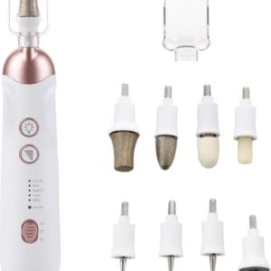 Saaf Nagelfrees - Elektrische Nagelvijl - Incl. 8 Opzetstukken - Draadloos - Manicure / Pedicure - USB-C - Wit / Roze