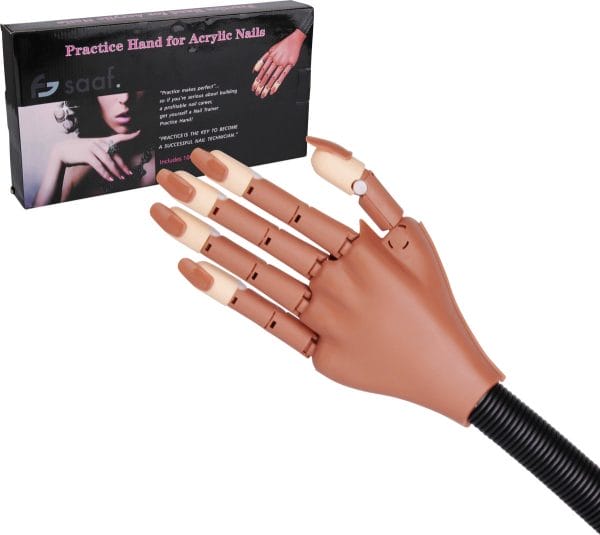 Saaf Oefenhand voor Nagels met Nageltips en Tafelklem - Nagel Oefenvinger - Nagelstyliste - Nagel Hand - Manicure / Pedicure