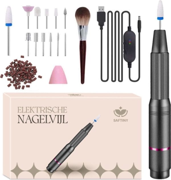 Saftiny® elektrische nagelvijl - nagelfrees - manicure & pedicure - inc schuurrolletjes - pedicureset professioneel - meeste uitgebreide set