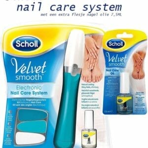 Scholl Velvet Smooth Elektrisch Nagelvijl Blauw + extra flesje Nagelverzorgingsolie - 7.5 ml