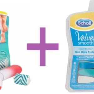 Scholl Velvet Smooth Elektronische pedi Diamond Voetvijl + Scholl Velvet Smooth Elektrisch Nagelvijl-Eeltverwijderaar-Scholl-Nagelverzorging - Scholl Velvet Smooth- Huidverzorging.