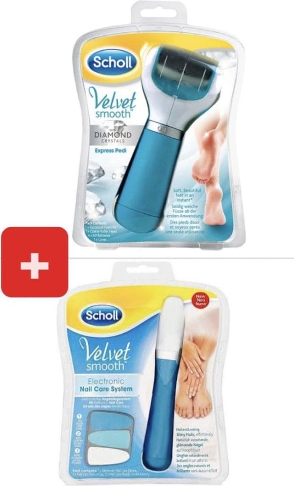 Scholl velvet smooth - express pedi - elektrische voetvijl + scholl velvet smooth elektronisch nagelverzorgingssysteem 1st