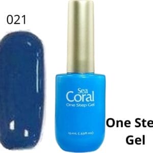 SeaCoral One Step No Wipe Gellak - Gel Nagellak - GelPolish - geen plaklaag - zónder kleeflaag, geschikt voor UV en LED - Blauw 021