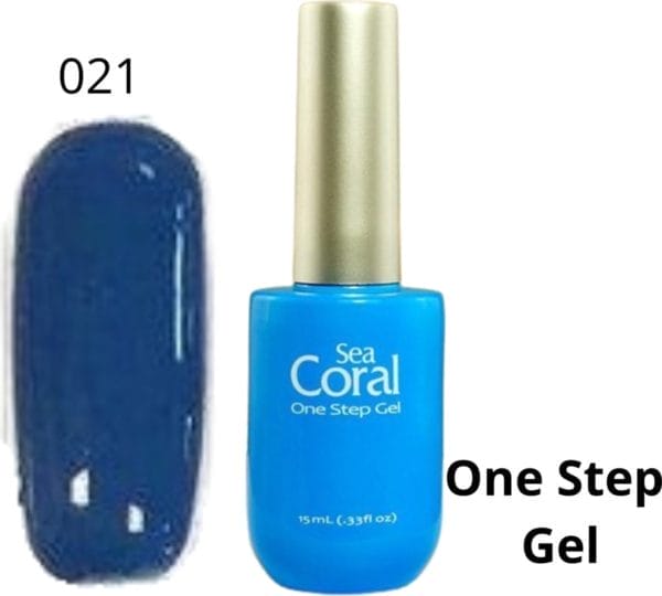 Seacoral one step no wipe gellak - gel nagellak - gelpolish - geen plaklaag - zónder kleeflaag, geschikt voor uv en led - blauw 021