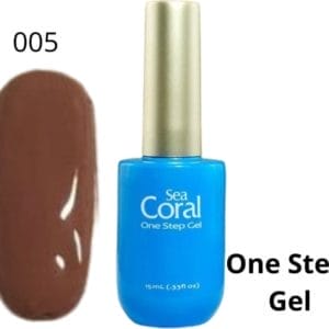 SeaCoral One Step No Wipe Gellak - Gel Nagellak - GelPolish - geen plaklaag - zónder kleeflaag, geschikt voor UV en LED - Bruin 005