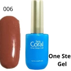 SeaCoral One Step No Wipe Gellak - Gel Nagellak - GelPolish - geen plaklaag - zónder kleeflaag, geschikt voor UV en LED - Bruin 006