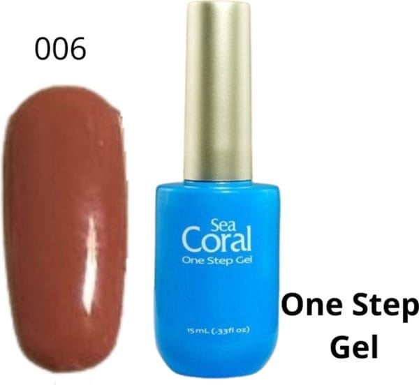 Seacoral one step no wipe gellak - gel nagellak - gelpolish - geen plaklaag - zónder kleeflaag, geschikt voor uv en led - bruin 006