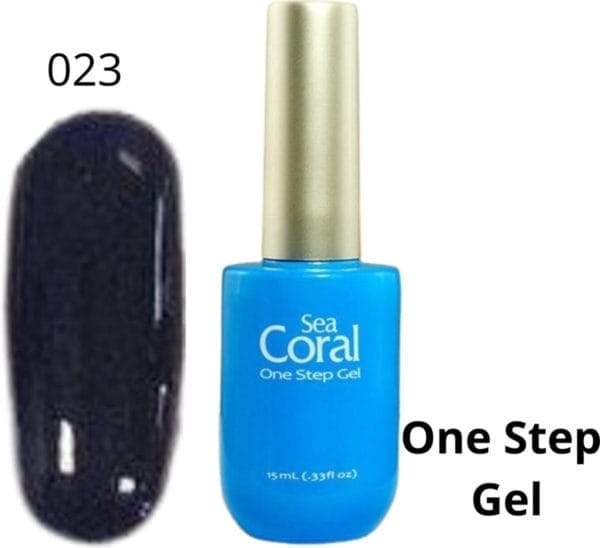 Seacoral one step no wipe gellak - gel nagellak - gelpolish - geen plaklaag - zónder kleeflaag, geschikt voor uv en led - donkerblauw 023