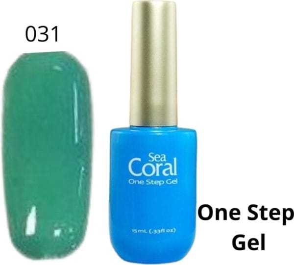 Seacoral one step no wipe gellak - gel nagellak - gelpolish - geen plaklaag - zónder kleeflaag, geschikt voor uv en led - groen 031