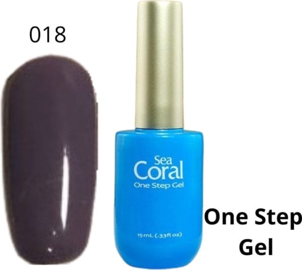 Seacoral one step no wipe gellak - gel nagellak - gelpolish - geen plaklaag - zónder kleeflaag, geschikt voor uv en led - paars 018