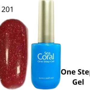 SeaCoral One Step No Wipe Gellak, Gel Nagellak, GelPolish, zónder kleeflaag, UV en LED, kleur 201