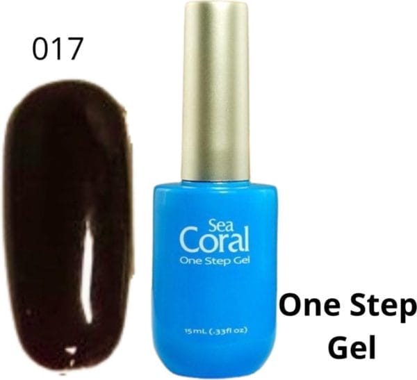 Seacoral one step no wipe gellak, gel nagellak, gelpolish, zónder kleeflaag,uv en led, kleur 017