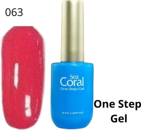 Seacoral one step no wipe gellak, gel nagellak, gelpolish, zónder kleeflaaguv en led, kleur 063