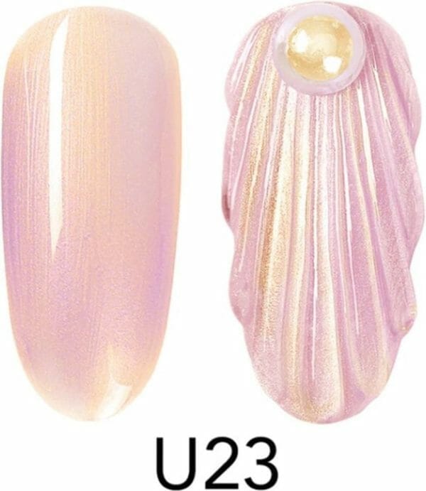 Seashell gellak u23 - nailart - mermaid gellak - nagelverzorging - nagelstyliste - nagel accessoires - nails - nailart - gelnagels