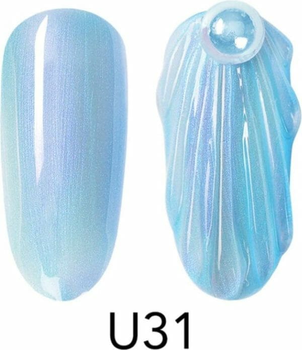 Seashell gellak u31 - nailart - mermaid gellak - nagelverzorging - nagelstyliste - nagel accessoires - nails - nailart - gelnagels