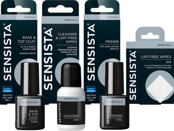 Sensista all best basics set - gellak - primer, base&topcoat, cleanser&wipes en lint free wipes - voordeelset