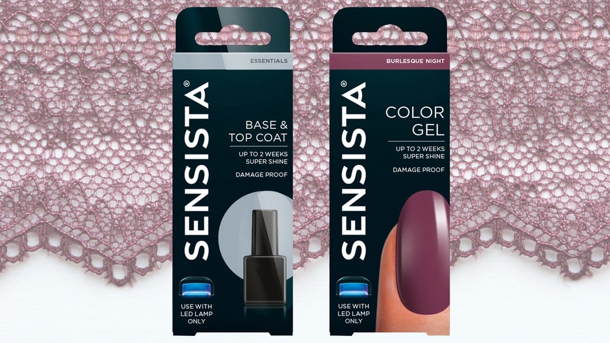 Sensista burlesque night voordeelset - base & topcoat met color gel - gellak paars