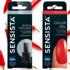 Sensista Red Hot Chillies voordeelset - Base&Top Coat met Color Gel - Gellak