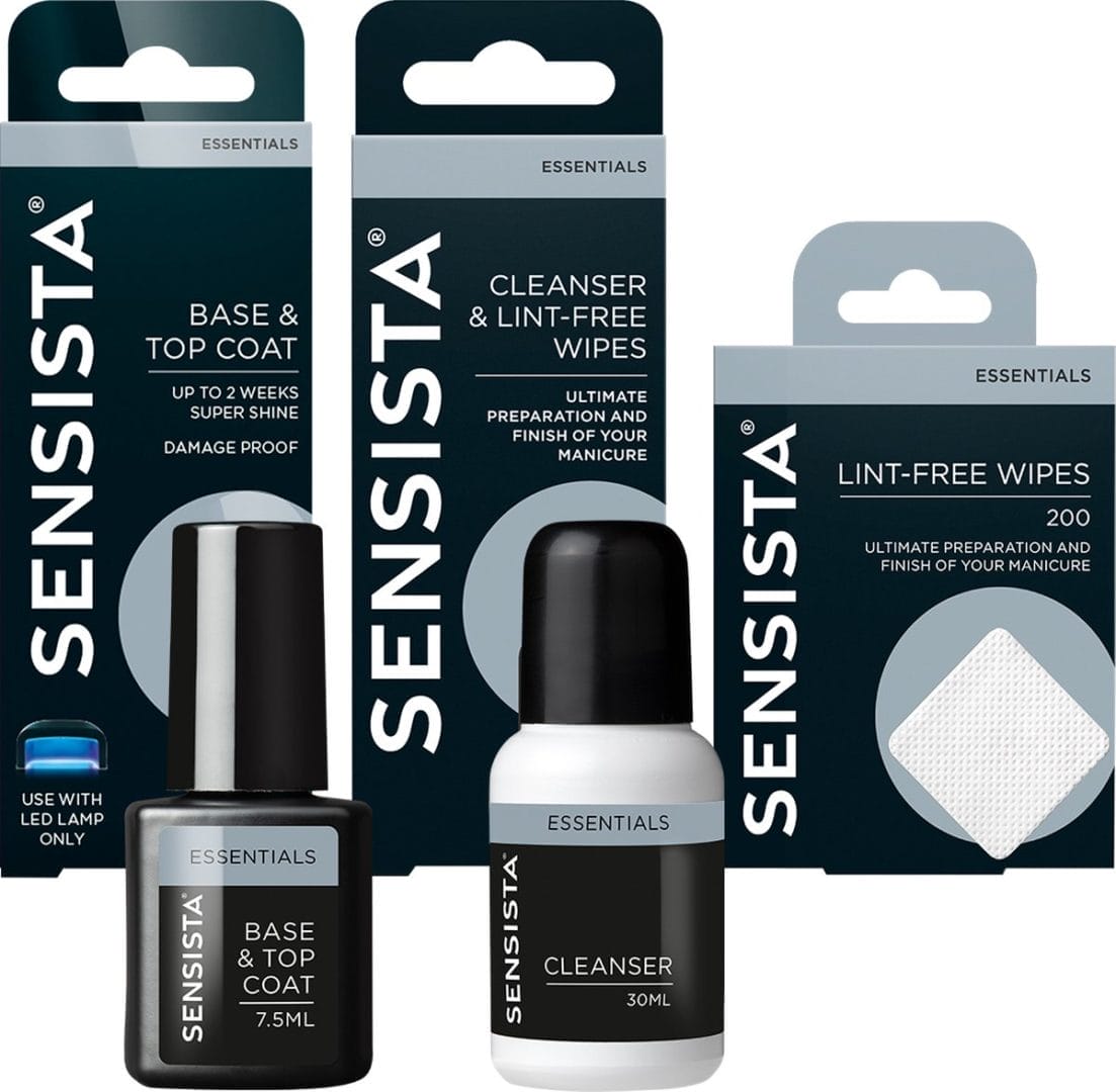 Sensista your fave basics set - gellak - base&top coat en cleanser&wipes en 200 lint free wipes - voordeelset Sensista your fave basics set - gellak - base&top coat en cleanser&wipes en 200 lint free wipes - voordeelset