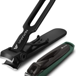 Set van 2 nagelknippers Ultrascherpe roestvrijstalen teennagelknipper voor dikke nagels, robuuste vingernagelknipper met opvangcontainer Nagelknipper groot voor teennagels en vingernagels