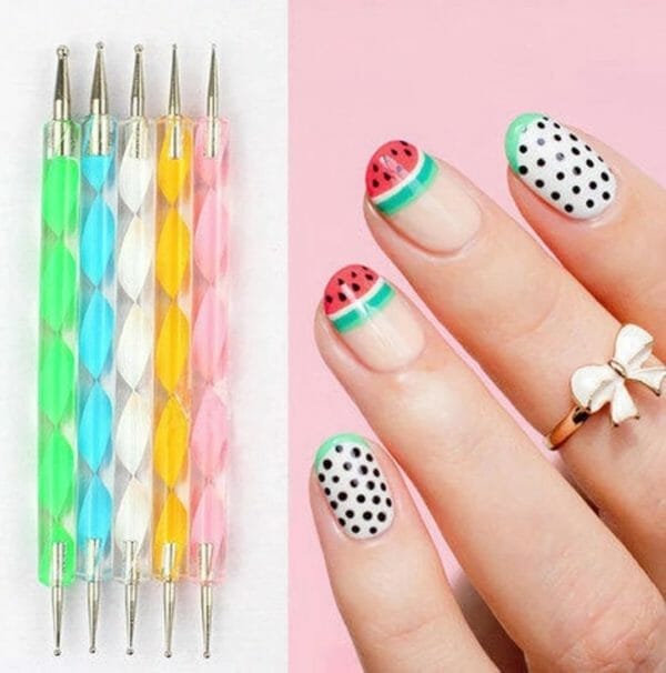 Set van 5 druppelpennen - sparkolia - dotting tools voor nail art - gellak of nagellak