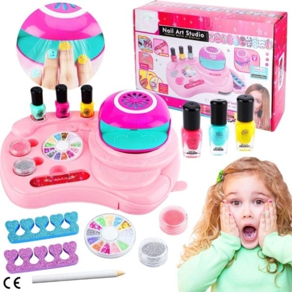 Set voor kindernagels: afpelbare nagellak, droge make-up, veilig voor kleine kinderen | perfect cadeau voor meisjes van 6-10 jaar | kindvriendelijke manicure & nail art salon ervaring