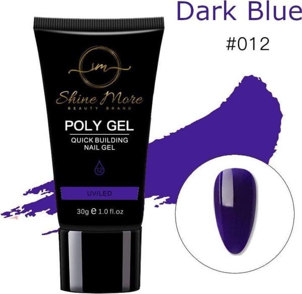 Shinemore Polygel Gel nagels 30 Gram Tube Solid Dark Blue
