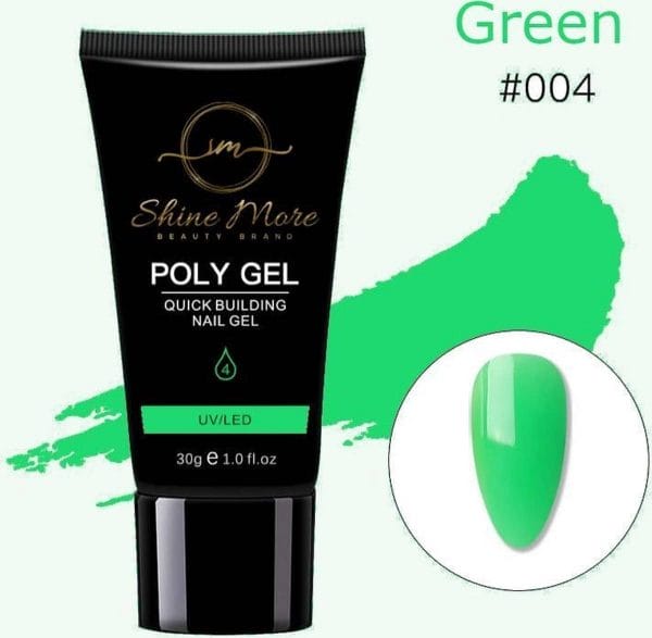 Shinemore Polygel Gel nagels 30 Gram Tube Solid Green