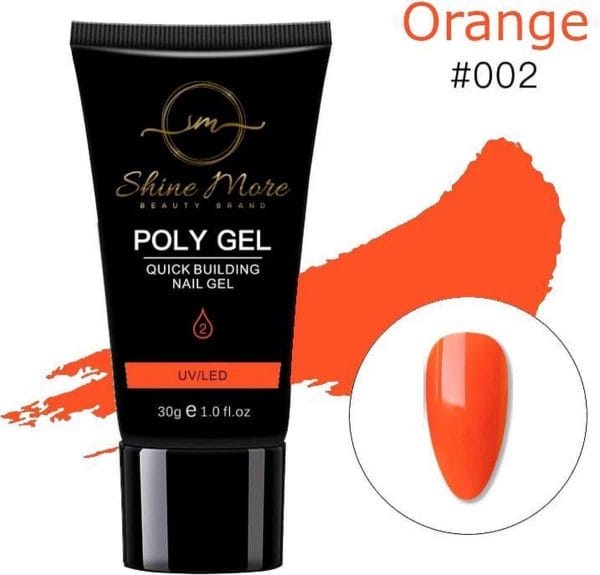 Shinemore Polygel Gel nagels 30 Gram Tube Solid Orange