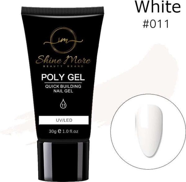 Shinemore Polygel Gel nagels 30 Gram Tube Solid White