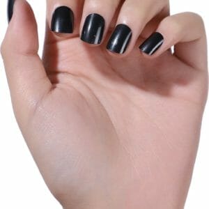 Shorty Black- Nail Tabs - Press on Nails - Nep Nagels - Plak Nagels Zwart