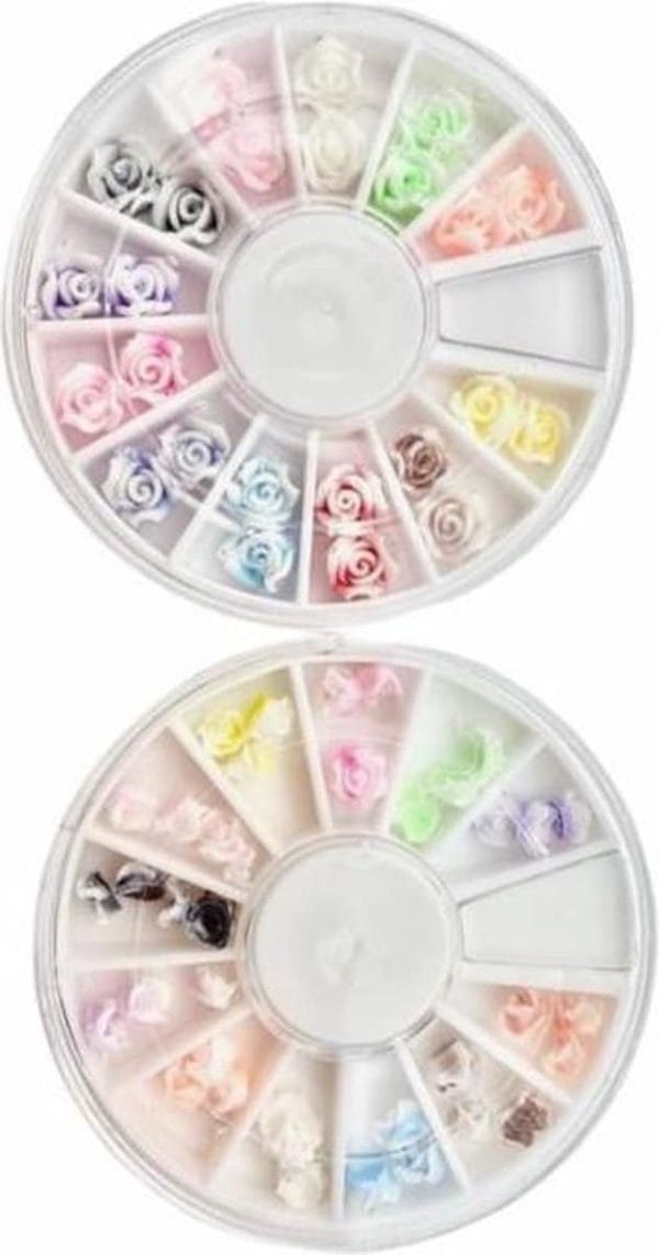 Silicone bloemen/3d nail art/nageldecoratie/ set 2 x carrousel