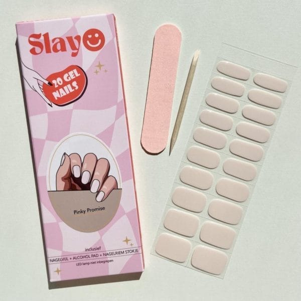 Slayo - gel nail wraps -- pinky promise -- gel nagel wraps - diy - nail stickers - nail art - led/uv lamp nodig