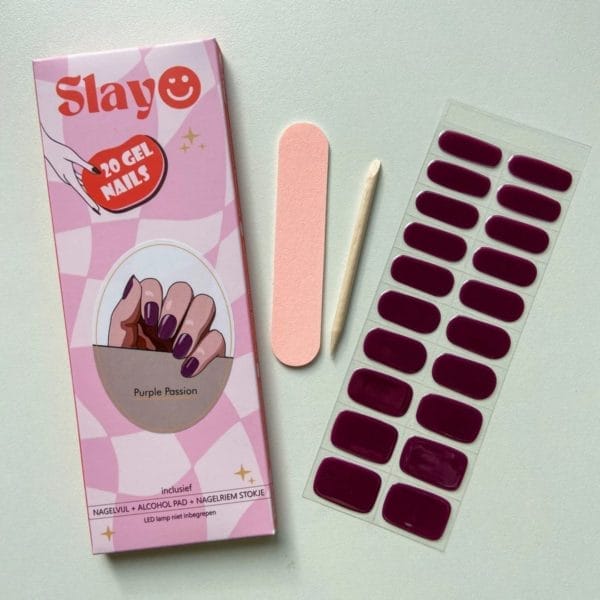 Slayo - gel nail wraps -- purple passion -- gel nagel wraps - diy - nail stickers - nail art - led/uv lamp nodig