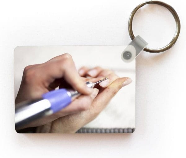 Sleutelhanger Nail Art - Elektrische nagelvijl sleutelhanger plastic - rechthoekige sleutelhanger met foto