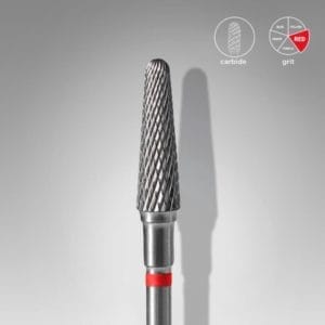 Staleks Carbide Bit Frustum Gelpolish, Gel of Biab, Rood, FT70R040/13, 4 mm, Bitjes, Frezen, nagels, manicure, verzorging, Caramdia