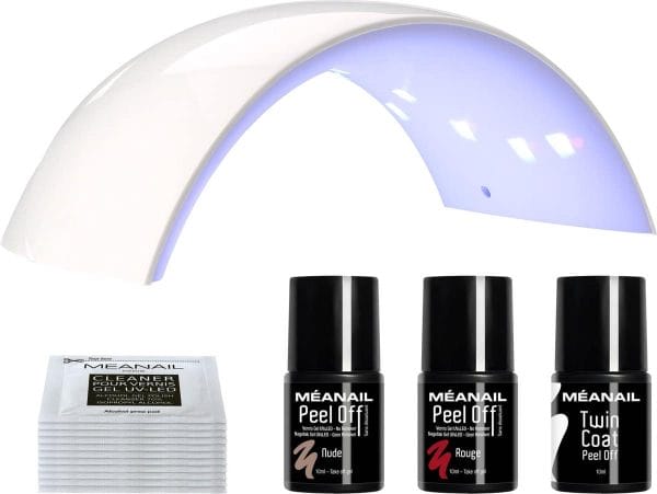 Starterspakket gellak - MEANAIL - UV LED lamp - nude/rood - Peel Off Gel Nagellak