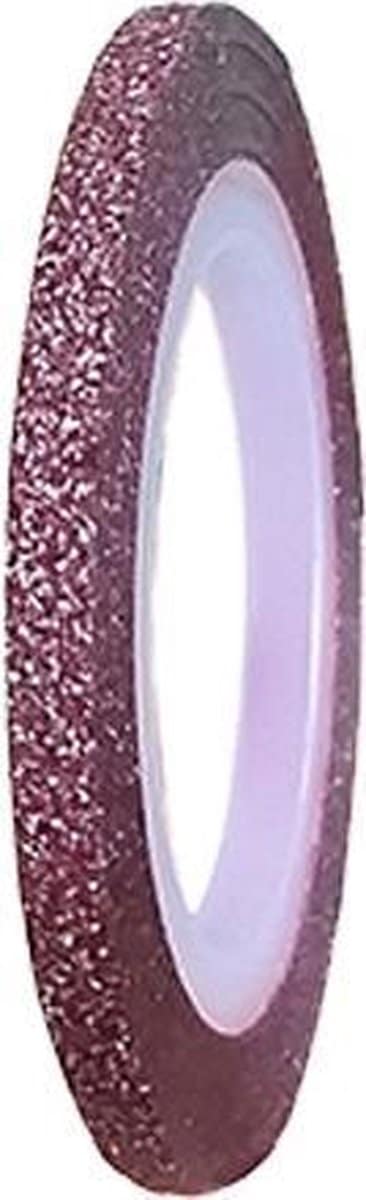 Stripe tape glitter roze, 3 mm, mooiste nagels met zelfklevende stripe tape. Te gebruiken met nagellak, gellak, topcoat, uv top coat op kunstnagels, acrylnagels, gelnagels!