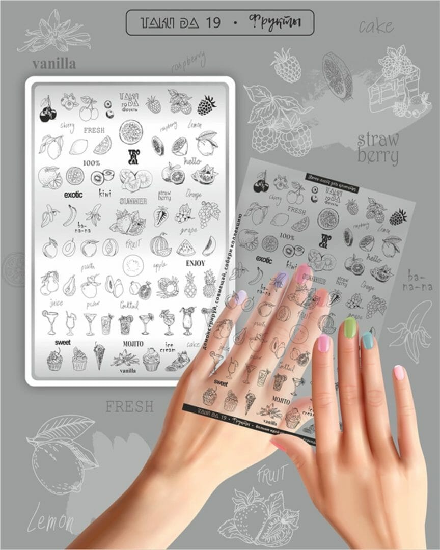 Takida stempelplaat 19 fruits Takida stempelplaat 19 fruits