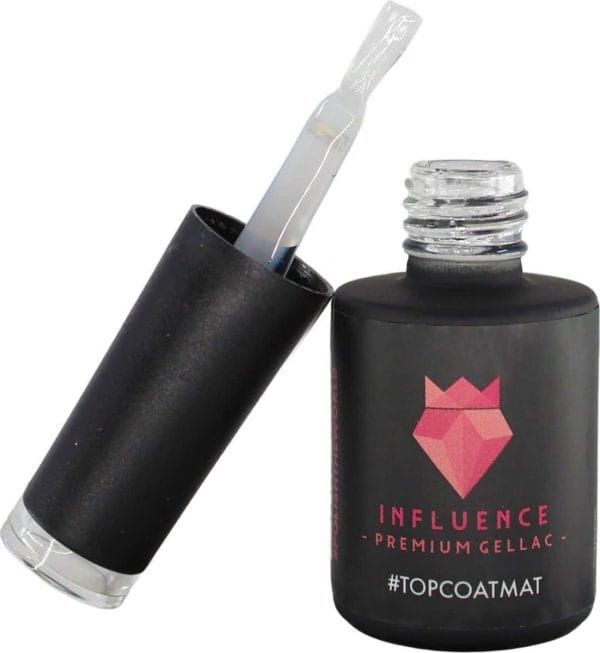 #TOPCOATMAT - Influence Gellac - No Wipe - UV/LED Gellak - Gel nagellak - Gel lak - Transparant / Mat - 10 ml