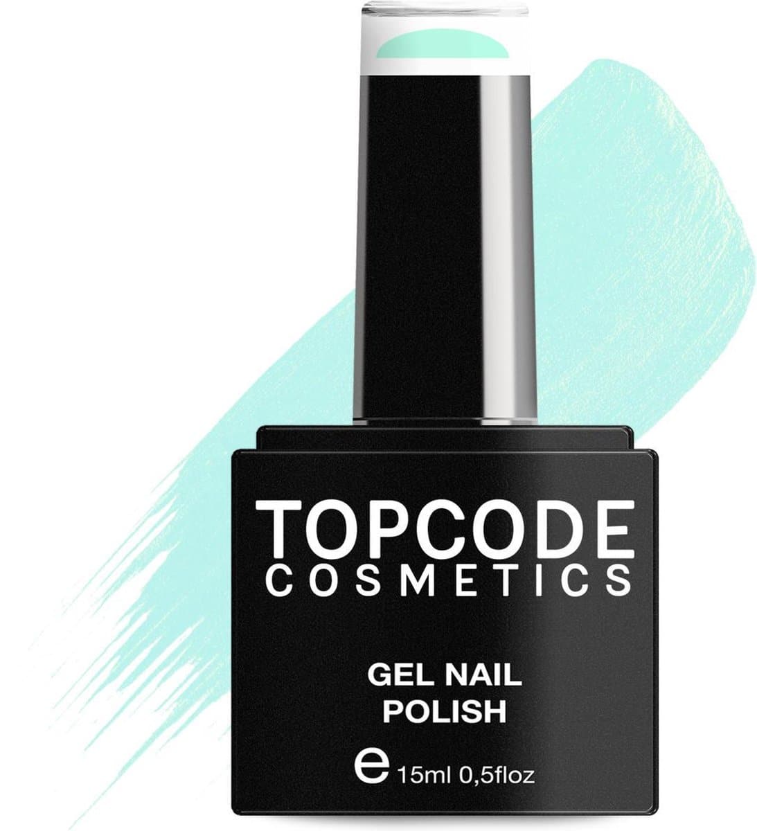 Blauwe gellak van topcode cosmetics - aqua blue - mcsu54 - 15 ml - gel nagellak nagellak blauw gellak blauw gellac Topcode cosmetics gellak - aqua blue - #mcsu54 - 15 ml - gel nagellak