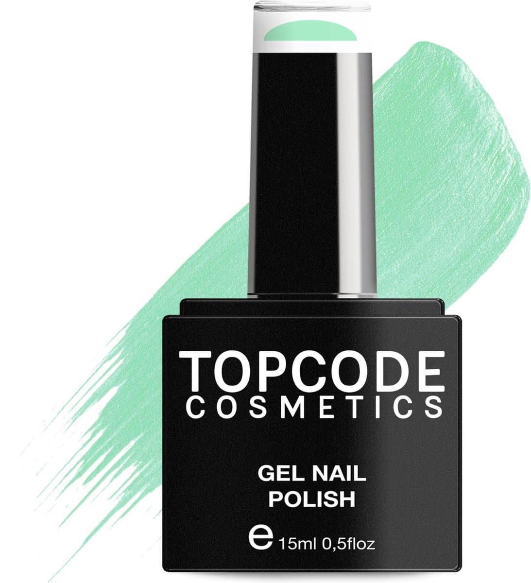 Groene gellak van topcode cosmetics - tea green - mcbl40 - 15 ml - gel nagellak groen gellac Topcode cosmetics gellak - tea green - #mcbl40 - 15 ml - gel nagellak