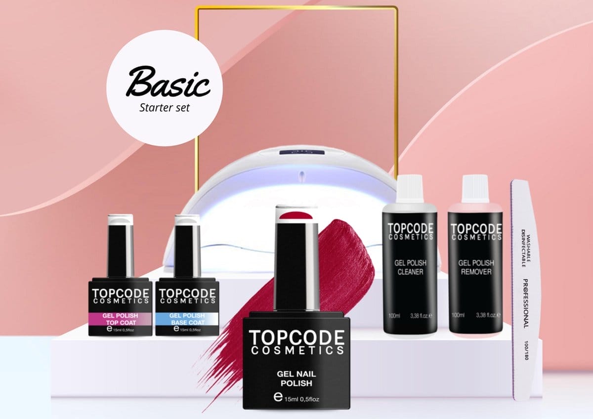 Topcode cosmetics gellak starterspakket - basic starter set - gellak mcbs01- incl. 1 rode kleur Topcode cosmetics gellak starterspakket - basic starter set - gellak mcbs01- incl. 1 rode kleur