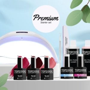TOPCODE Cosmetics gellak starterspakket met lamp - Premium Starter Set - Gellak MCPS01 - incl. 3 rode kleuren