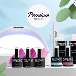 TOPCODE Cosmetics gellak starterspakket met lamp - Premium Starter Set - Gellak MCPS02 - incl. 3 roze kleuren